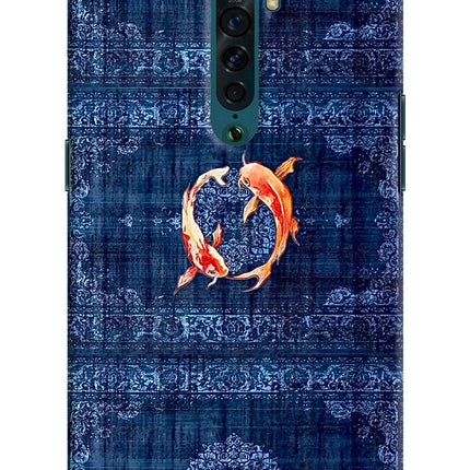Koi Blue Oppo Reno2 Hard Case Back Cover by Casekaro