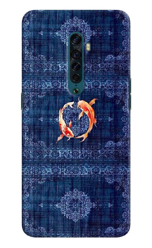 Koi Blue Oppo Reno2 Hard Case Back Cover by Casekaro