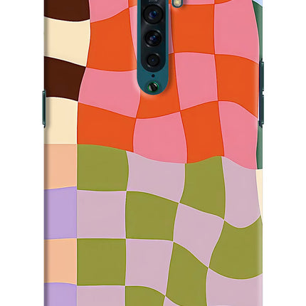 Wavy Grid Oppo Reno2 Hard Case Back Cover by Casekaro