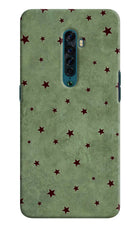 Green Stars Oppo Reno2 Hard Case Back Cover by Casekaro