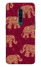 Maroon Elephant Oppo Reno2 Hard Case Back Cover by Casekaro