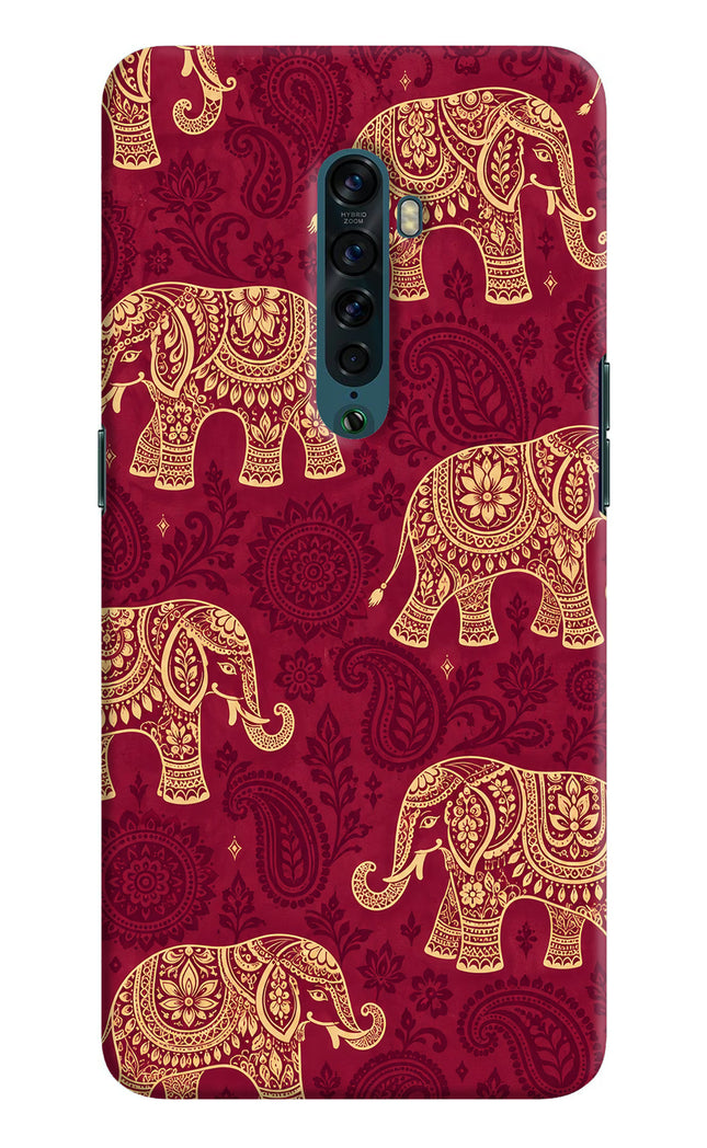 Maroon Elephant Oppo Reno2 Hard Case Back Cover by Casekaro