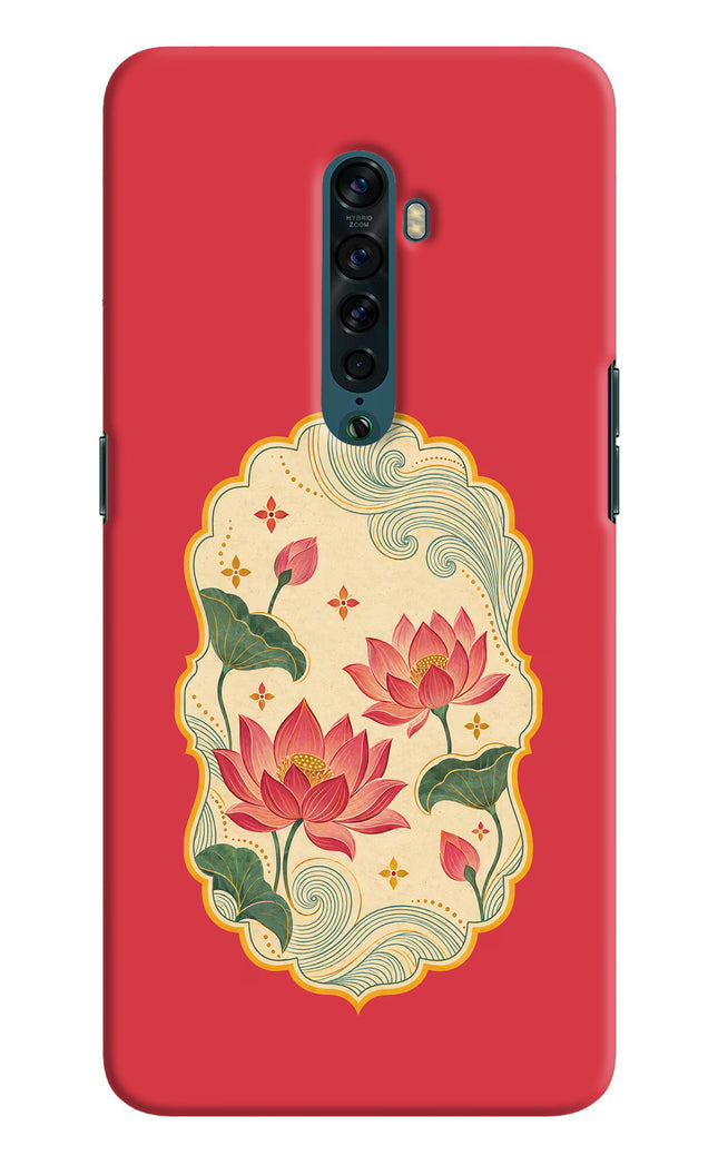 Pink Lotus Oppo Reno2 Hard Case Back Cover by Casekaro