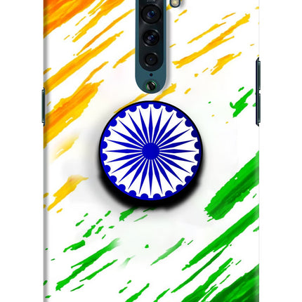Indian Flag Ashoka Chakra Oppo Reno2 Pop Case by Casekaro