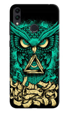 Green Owl Honor 8C Hard Case Back Cover by Casekaro
