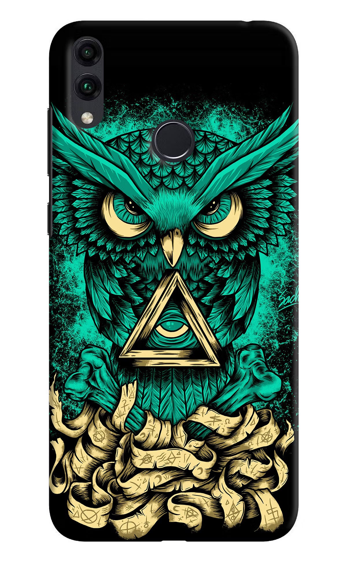Green Owl Honor 8C Hard Case Back Cover by Casekaro