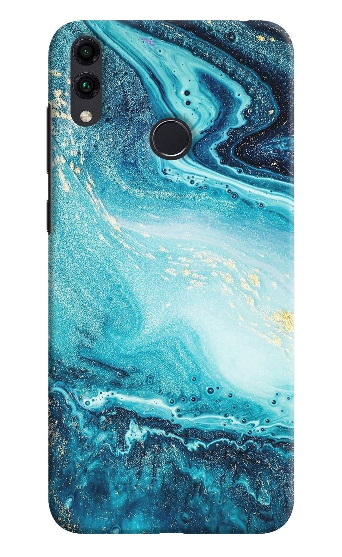 Blue Glitter Marble Honor 8C Back Cover