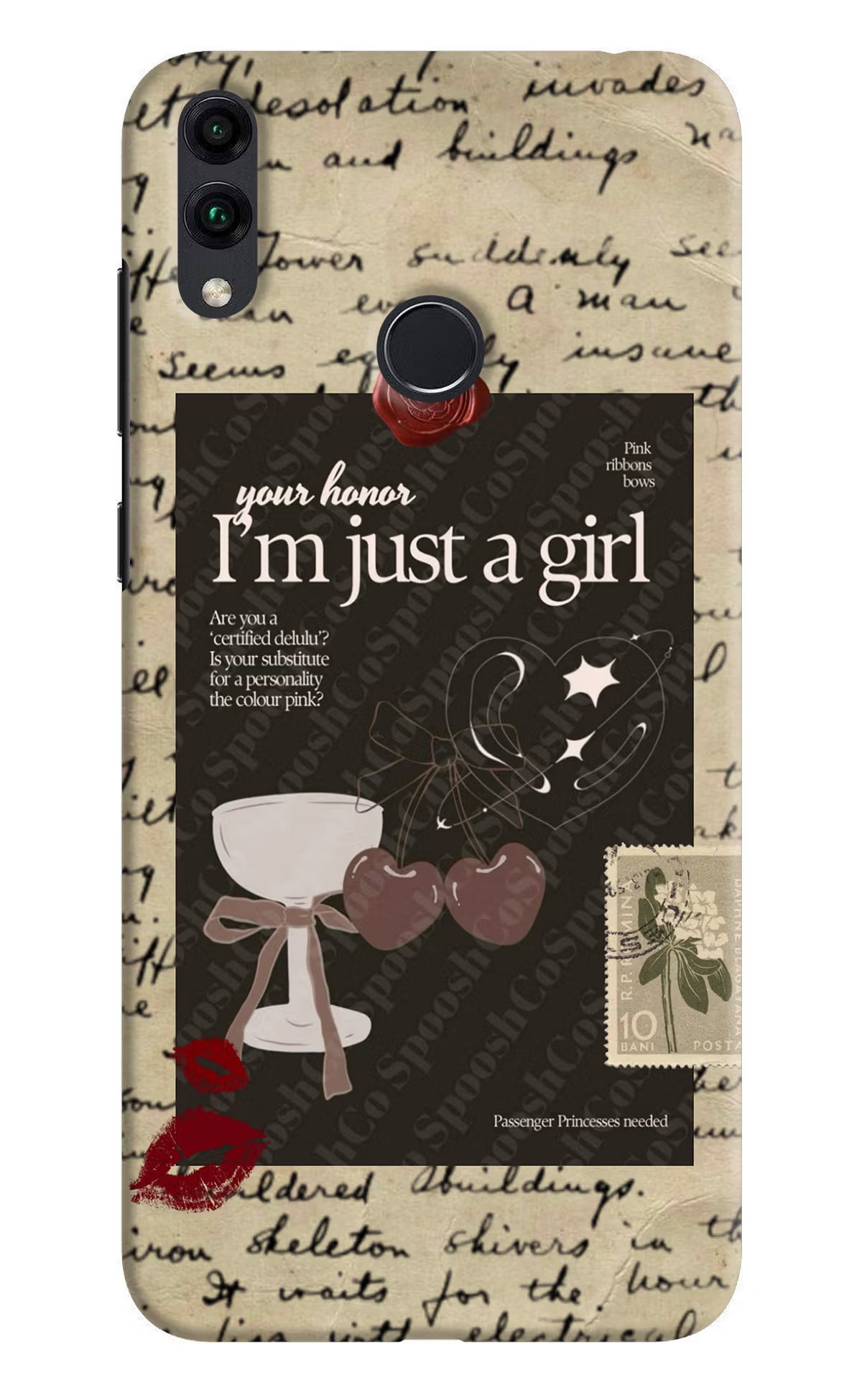 I am just a girl Honor 8C Hard Case Back Cover by Casekaro