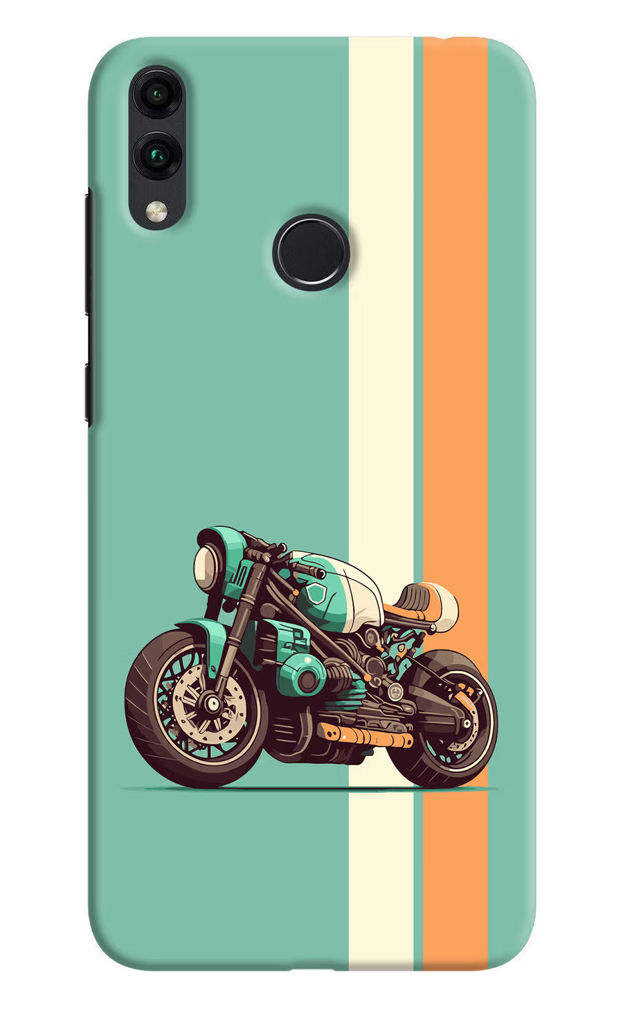Striped Moto Drift Honor 8C Back Cover, Hard case