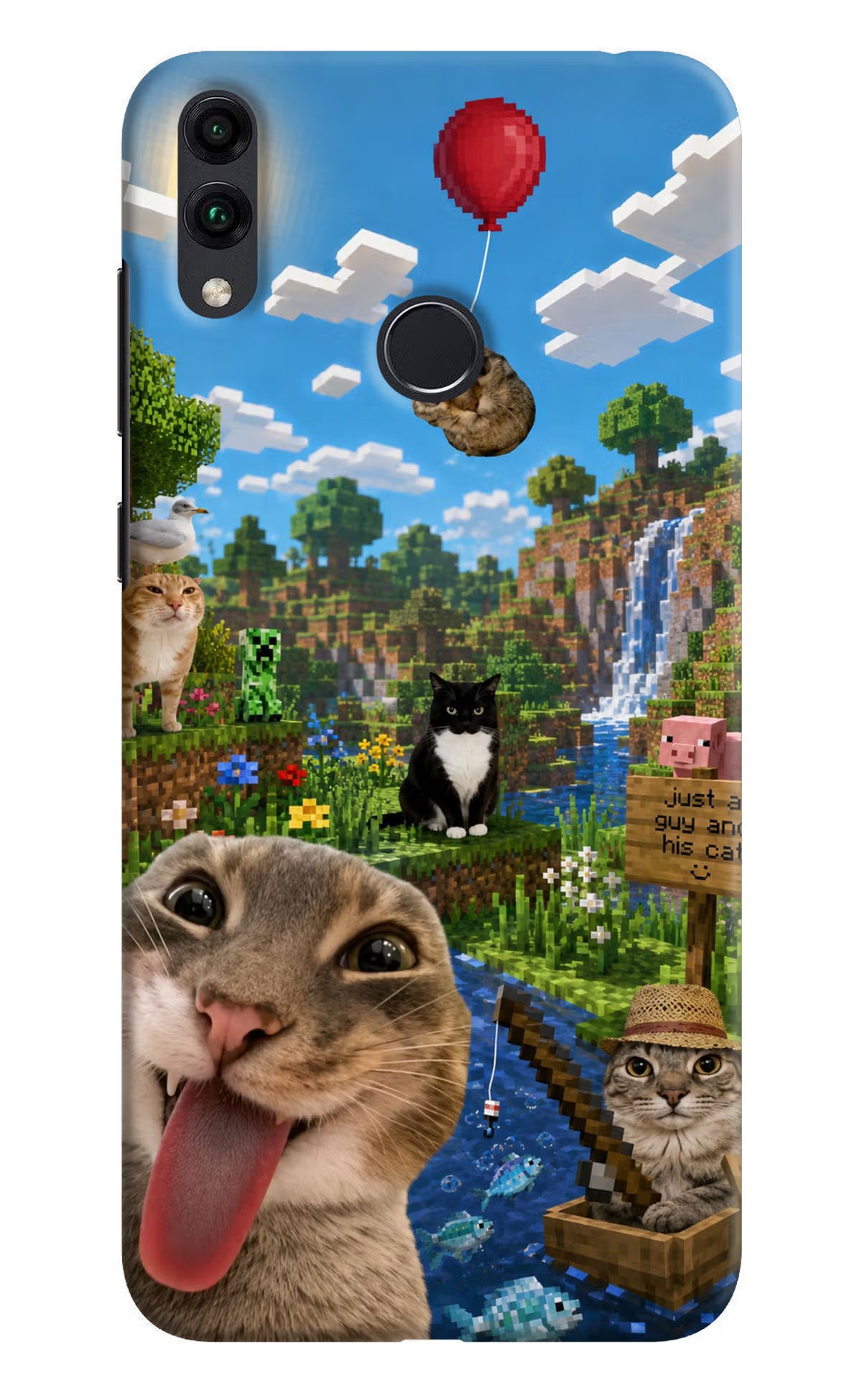 Minecraft Cat Chaos Honor 8C Back Cover