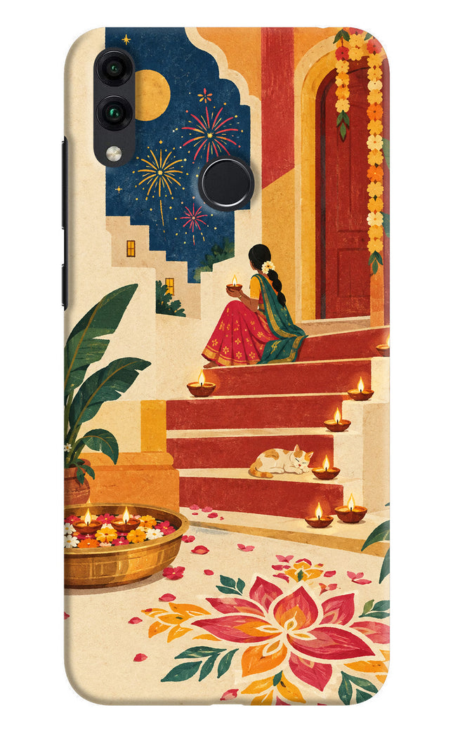 Diwali Rangoli Honor 8C Hard Case Back Cover by Casekaro
