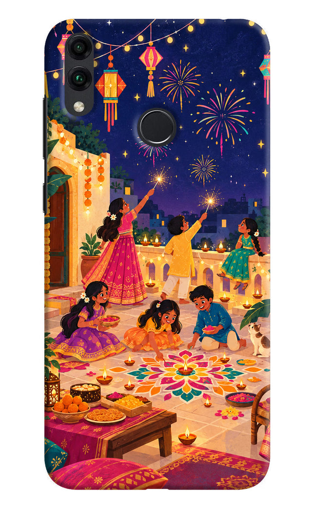 Diwali Night Honor 8C Hard Case Back Cover by Casekaro