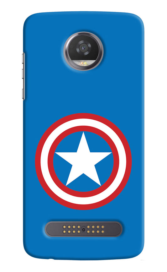 Captain America Logo Moto Z2 Play Hard Case Back Cover by Casekaro