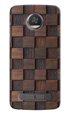 Wooden Cube Design Moto Z2 Play Hard Case Back Cover by Casekaro