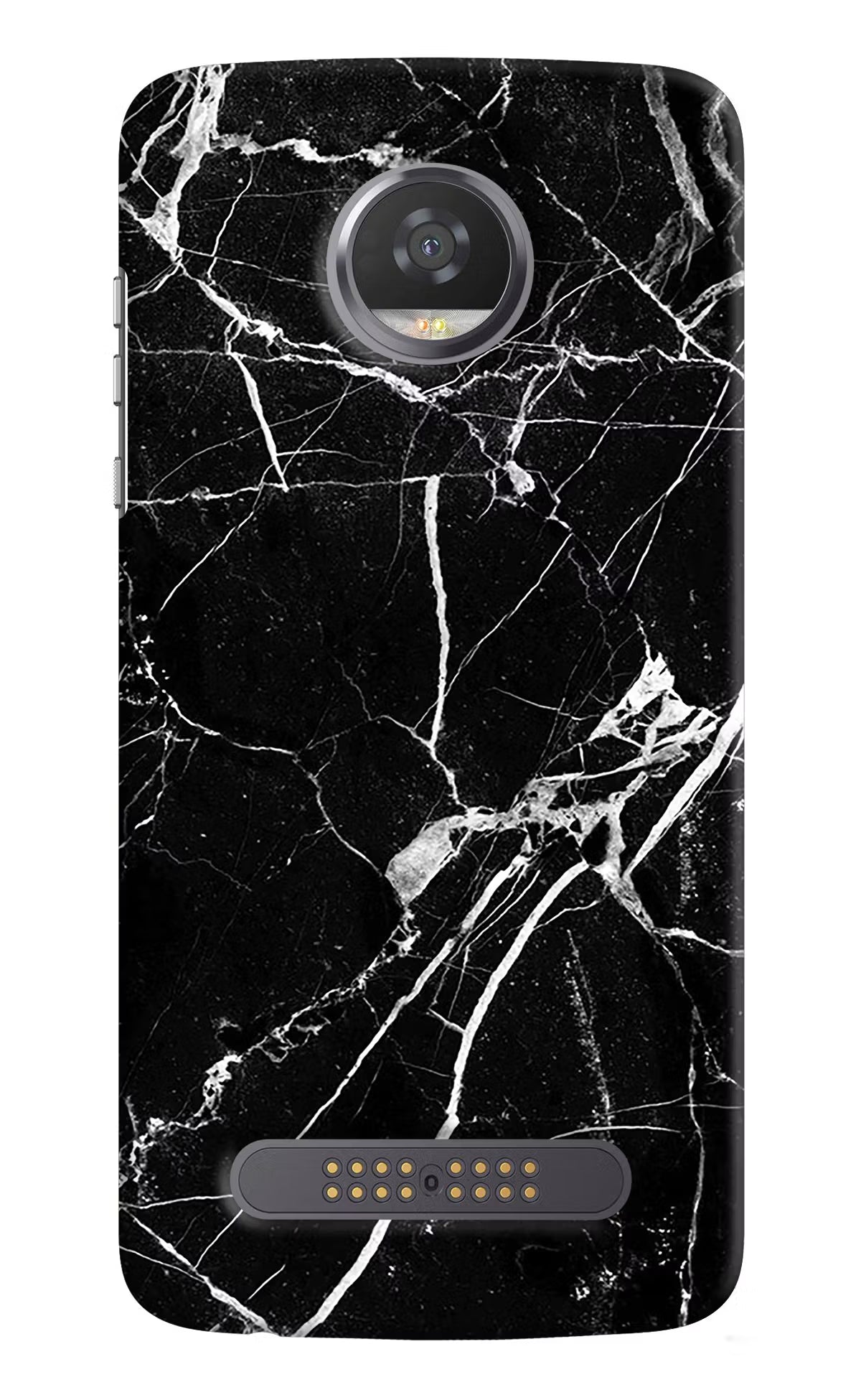 Black Marble Pattern Moto Z2 Play Hard Case Back Cover by Casekaro
