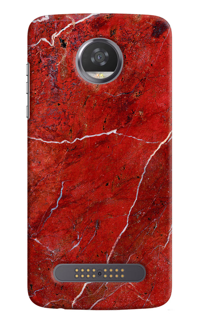 Red Marble Design Moto Z2 Play Hard Case Back Cover by Casekaro