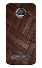 Wooden Texture Design Moto Z2 Play Hard Case Back Cover by Casekaro