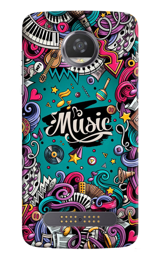 Music Graffiti Moto Z2 Play Hard Case Back Cover by Casekaro