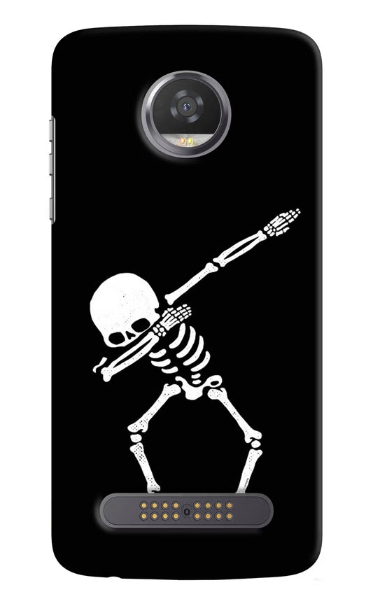 Dabbing Skeleton Art Moto Z2 Play Hard Case Back Cover by Casekaro