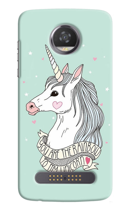 Unicorn Wallpaper Moto Z2 Play Hard Case Back Cover by Casekaro