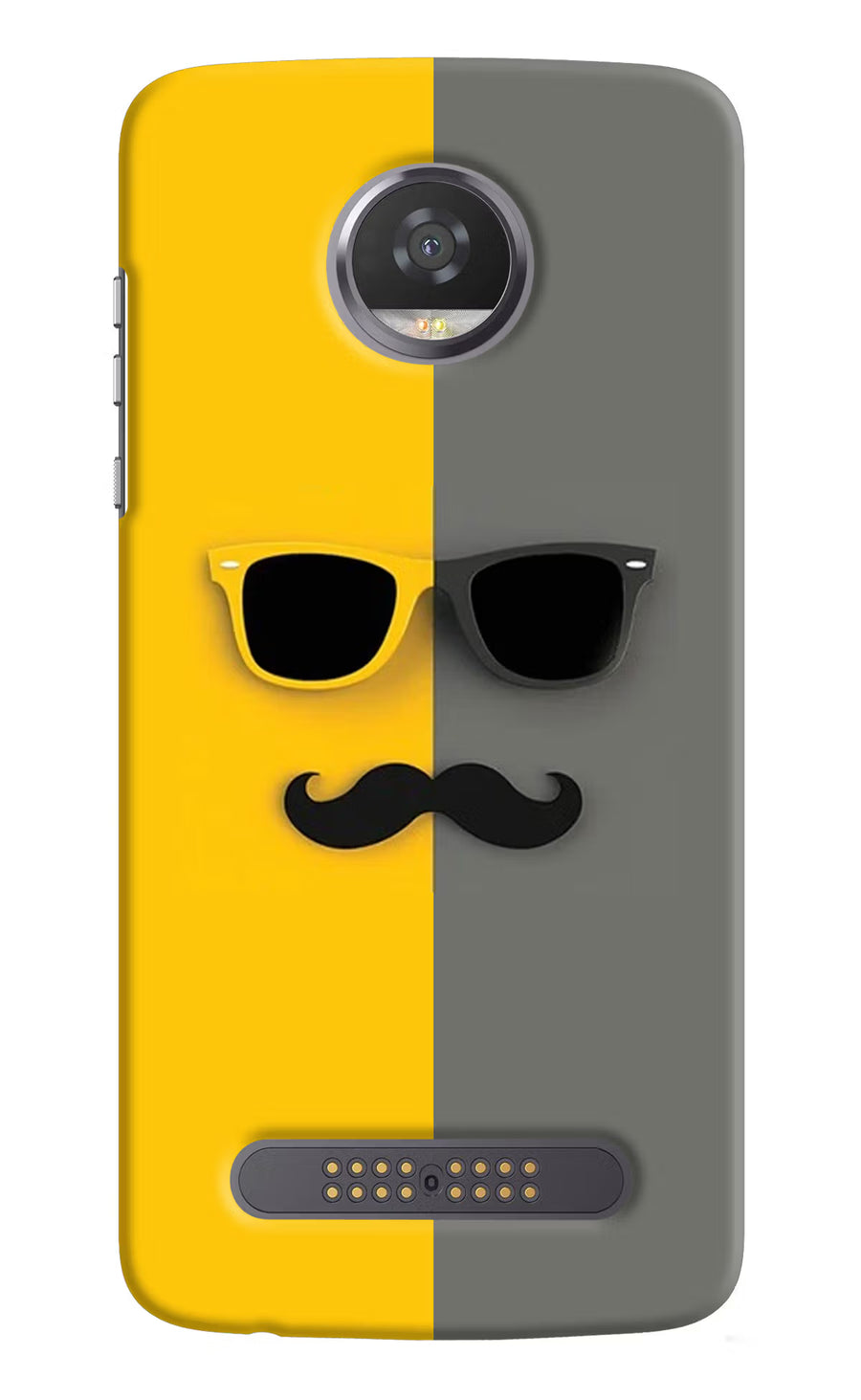 Sunglasses with Mustache Moto Z2 Play Back Cover, Hard case