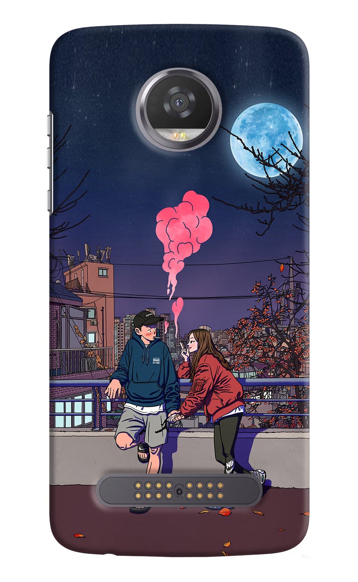 Chilling Couple Moto Z2 Play Hard Case Back Cover by Casekaro