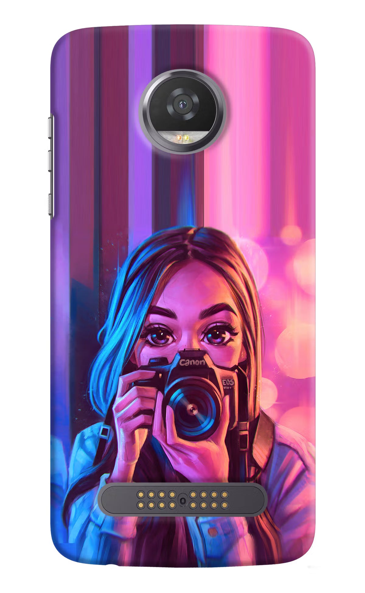 Girl Photographer Moto Z2 Play Hard Case Back Cover by Casekaro