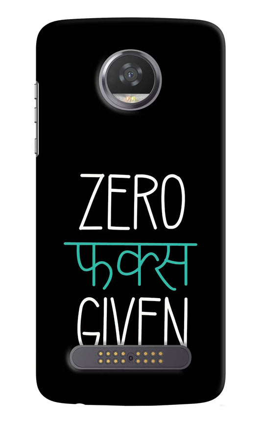 Zero Fucks Given Moto Z2 Play Hard Case Back Cover by Casekaro