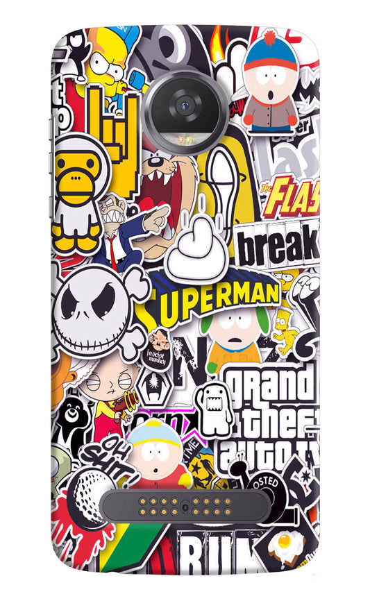 Sticker Bomb Moto Z2 Play Hard Case Back Cover by Casekaro