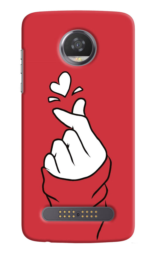 Korean Love Sign Moto Z2 Play Hard Case Back Cover by Casekaro