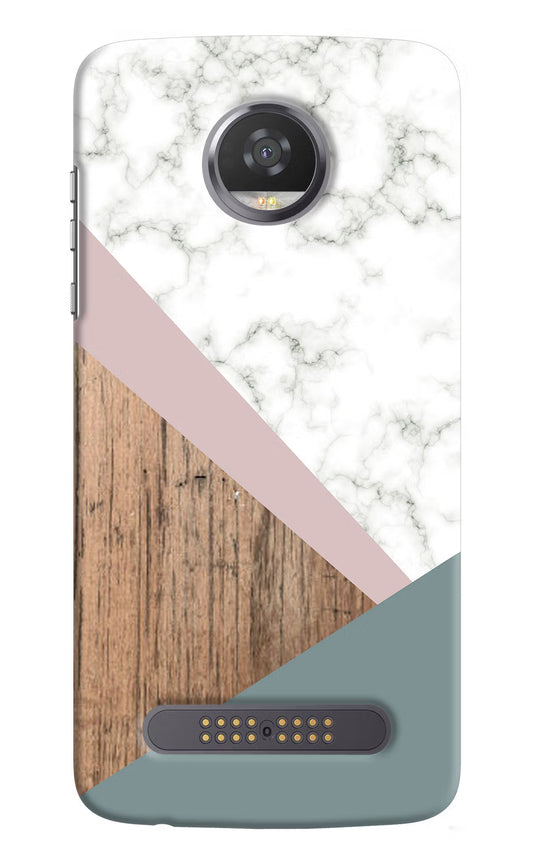 Marble wood Abstract Moto Z2 Play Hard Case Back Cover by Casekaro