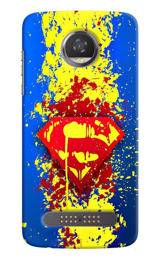 Superman logo Moto Z2 Play Hard Case Back Cover by Casekaro