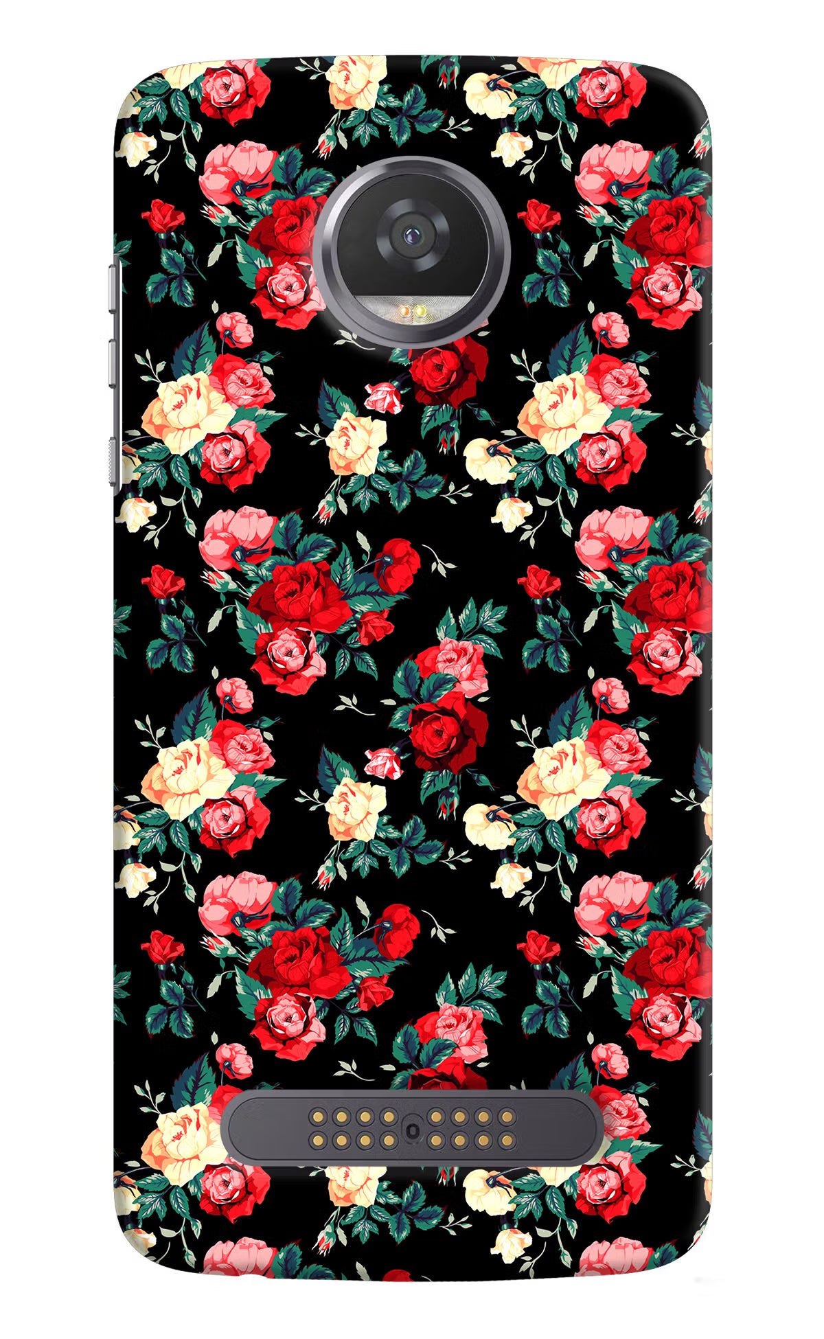 Rose Pattern Moto Z2 Play Hard Case Back Cover by Casekaro