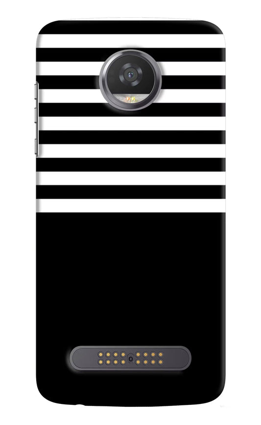 Black and White Print Moto Z2 Play Hard Case Back Cover by Casekaro