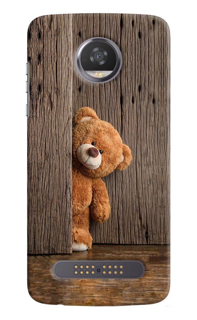 Teddy Wooden Moto Z2 Play Hard Case Back Cover by Casekaro