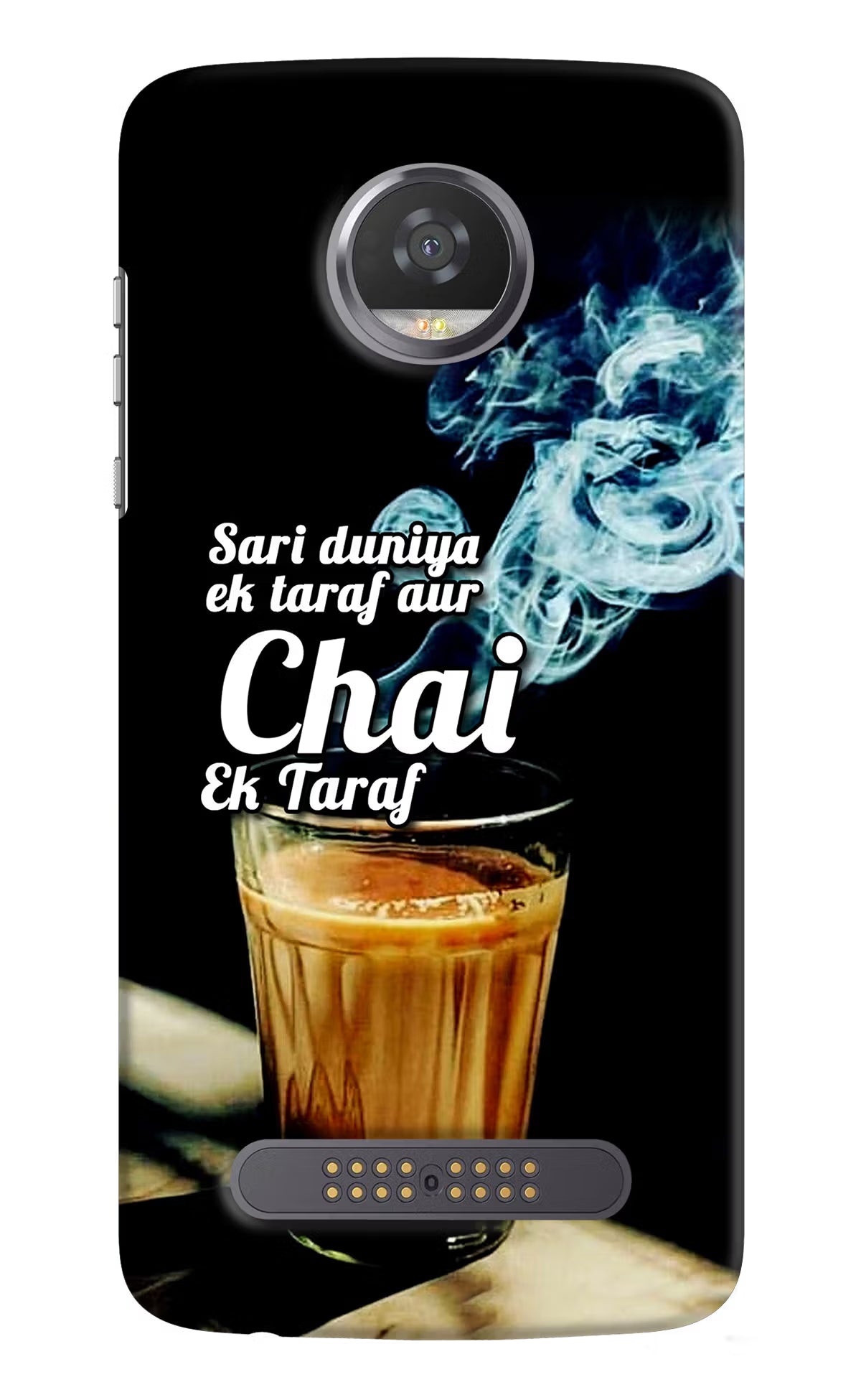 Chai Ek Taraf Quote Moto Z2 Play Hard Case Back Cover by Casekaro