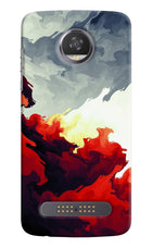 Fire Cloud Moto Z2 Play Hard Case Back Cover by Casekaro