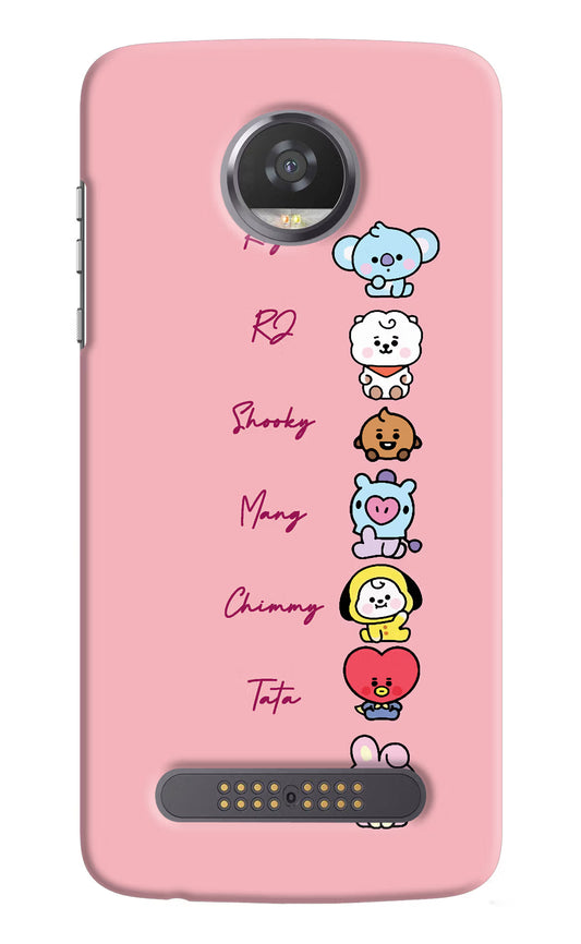 BTS names Moto Z2 Play Hard Case Back Cover by Casekaro