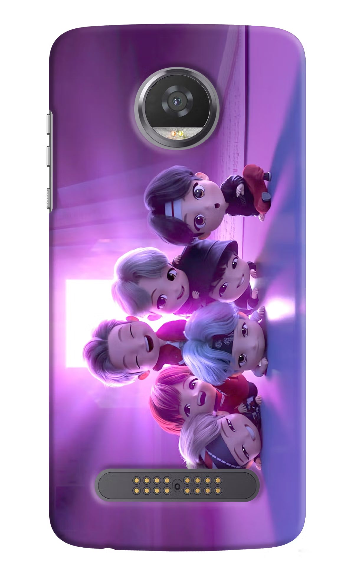 BTS Chibi Moto Z2 Play Hard Case Back Cover by Casekaro