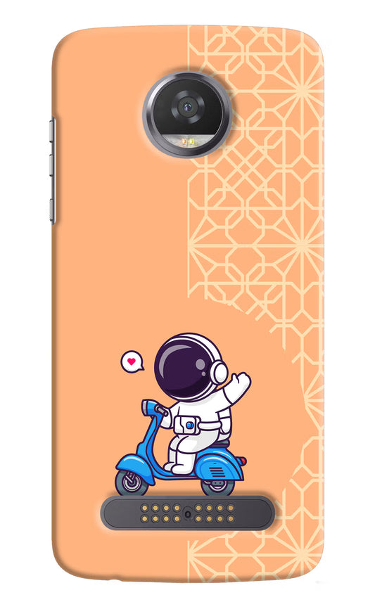 Cute Astronaut Riding Moto Z2 Play Hard Case Back Cover by Casekaro