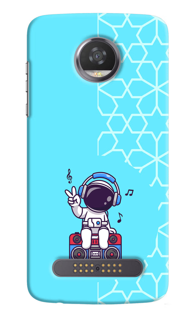 Cute Astronaut Chilling Moto Z2 Play Hard Case Back Cover by Casekaro