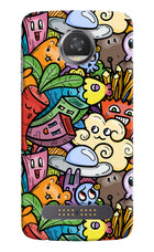 Veggie Doodle Moto Z2 Play Hard Case Back Cover by Casekaro