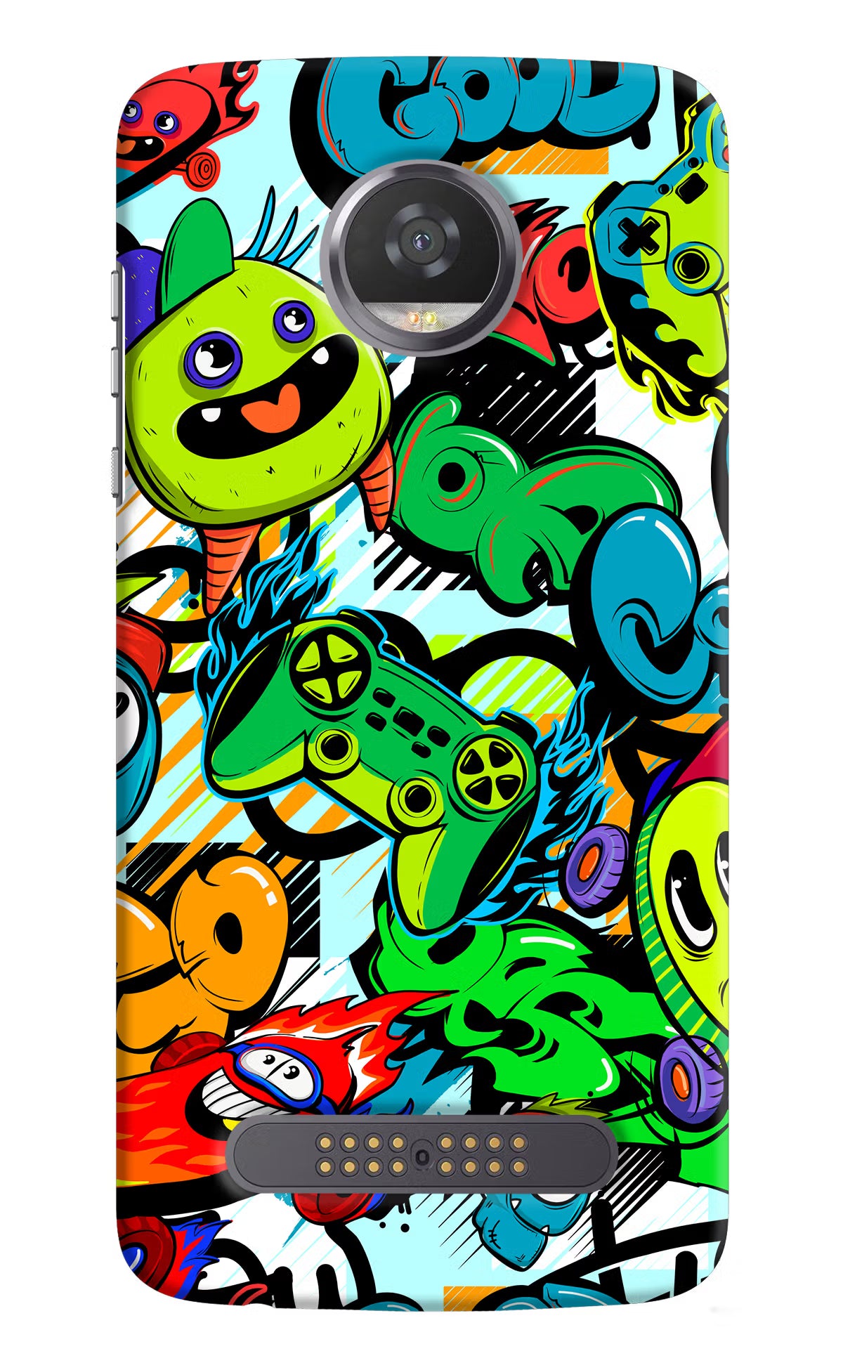 Game Doodle Moto Z2 Play Hard Case Back Cover by Casekaro