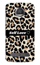 Leopard Print Self Love Moto Z2 Play Hard Case Back Cover by Casekaro