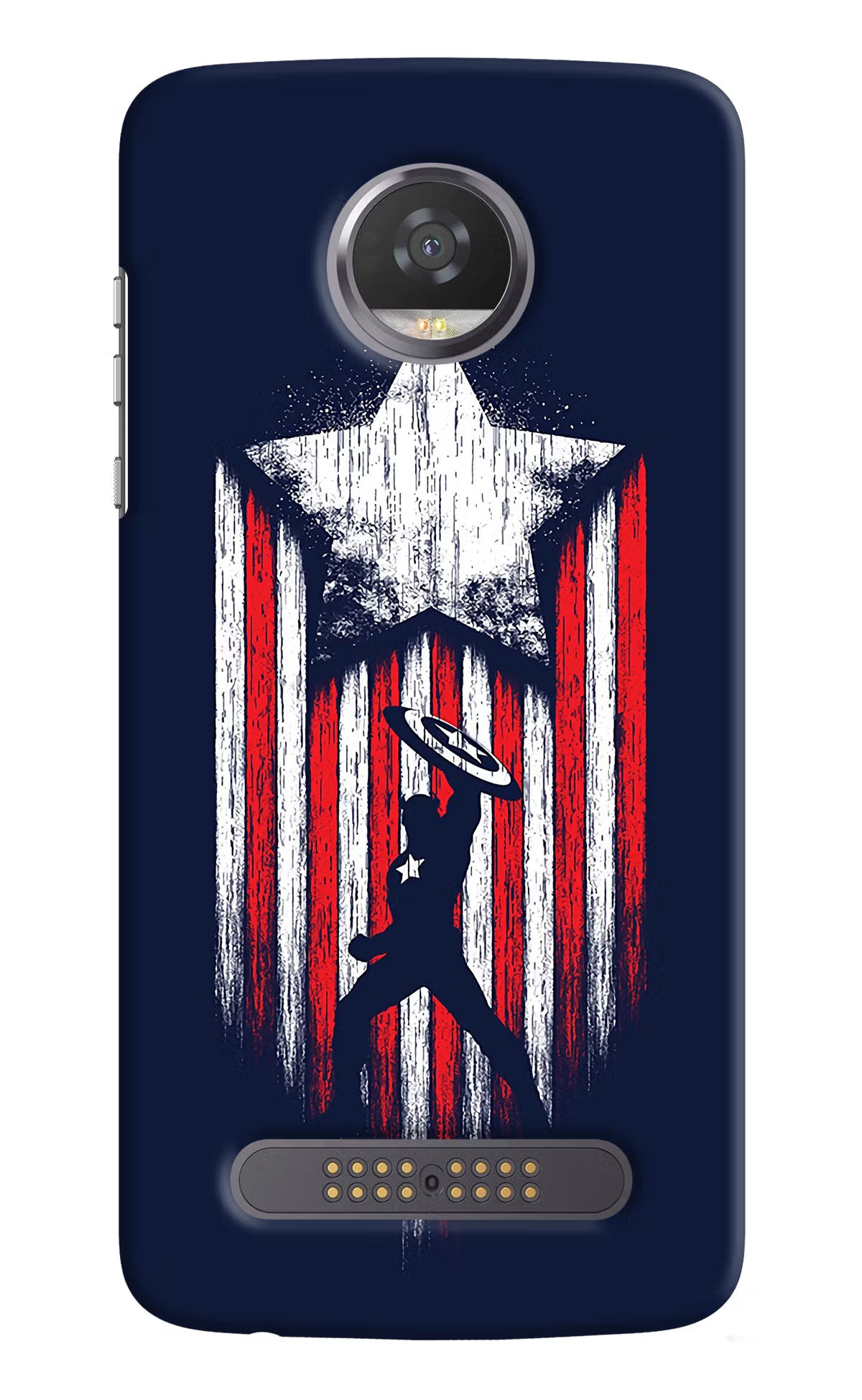 Captain America Marvel Art Moto Z2 Play Hard Case Back Cover by Casekaro