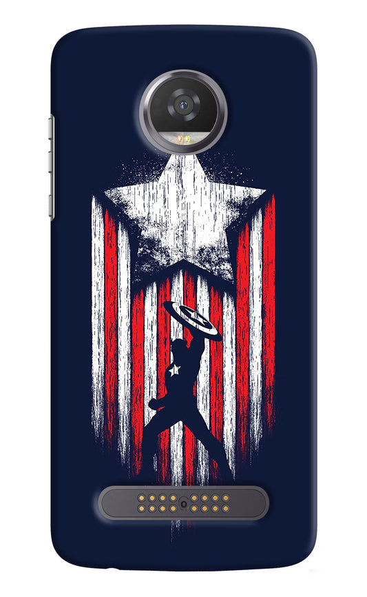 Captain America Marvel Art Moto Z2 Play Hard Case Back Cover by Casekaro