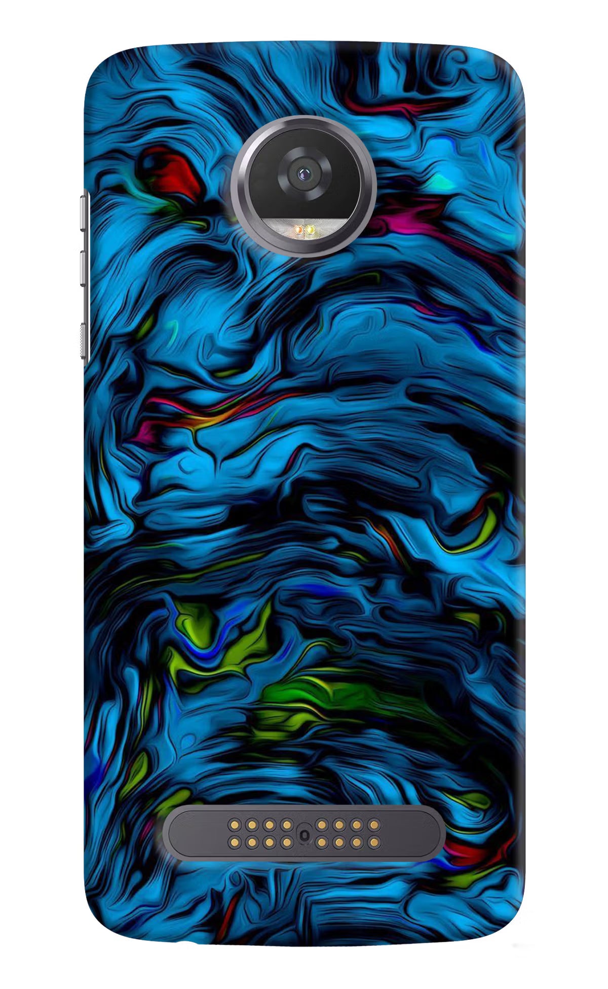 Dark Blue Abstract Moto Z2 Play Hard Case Back Cover by Casekaro