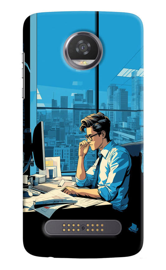 Focused Hustler (AI Generated) Moto Z2 Play Hard Case Back Cover by Casekaro