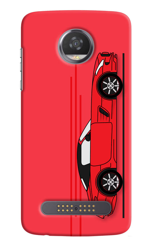 Red Velocity Moto Z2 Play Hard Case Back Cover by Casekaro