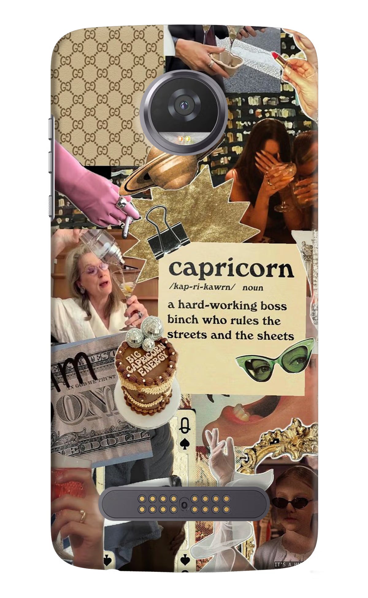 Capricorn Zodiac Moto Z2 Play Hard Case Back Cover by Casekaro